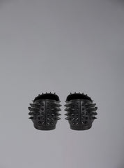 UNIF Hellraiser spiked slip on loafer in tonal on colorway. - Black/Black | UNIF Clothing online