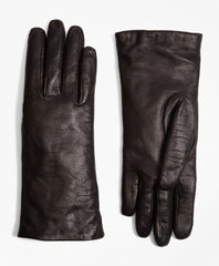 Brooks Brothers Women Cashmere Lined Leather Gloves