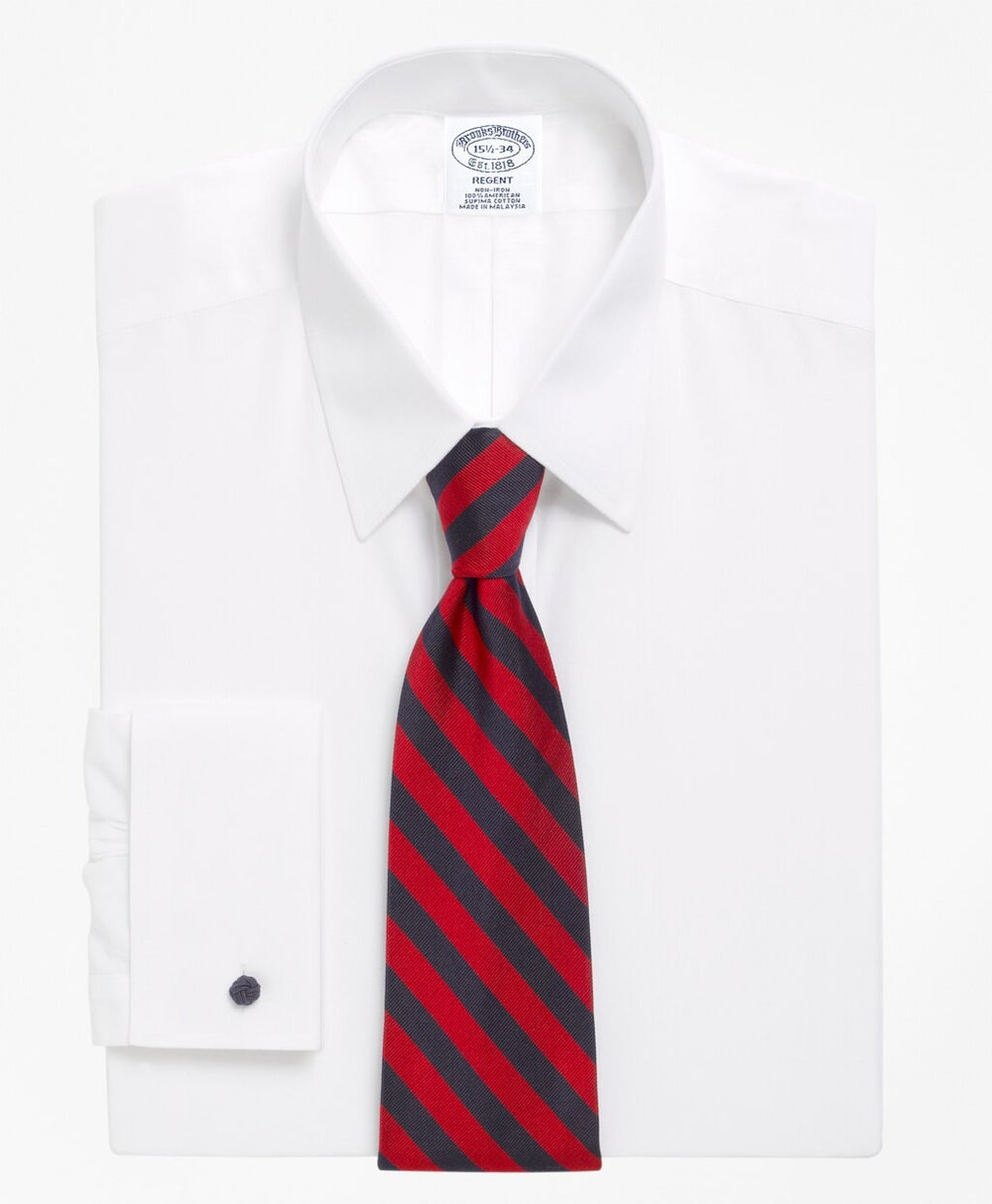 Brooks Brothers Men Regent Fitted Dress Shirt, Non-Iron Point Collar French Cuff
