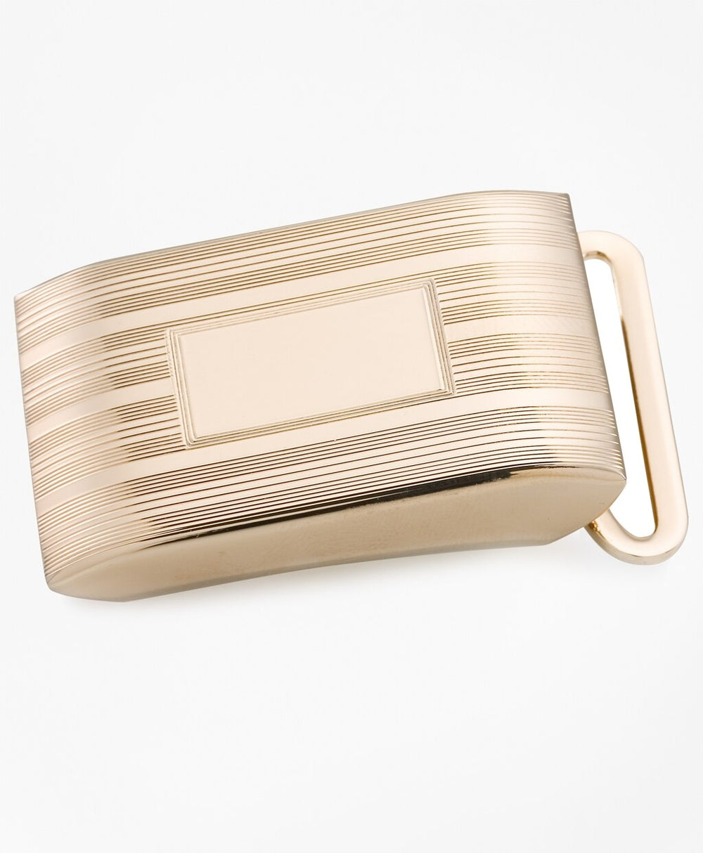 Brooks Brothers Men Gold Plated Sterling Engravable Plaque Buckle