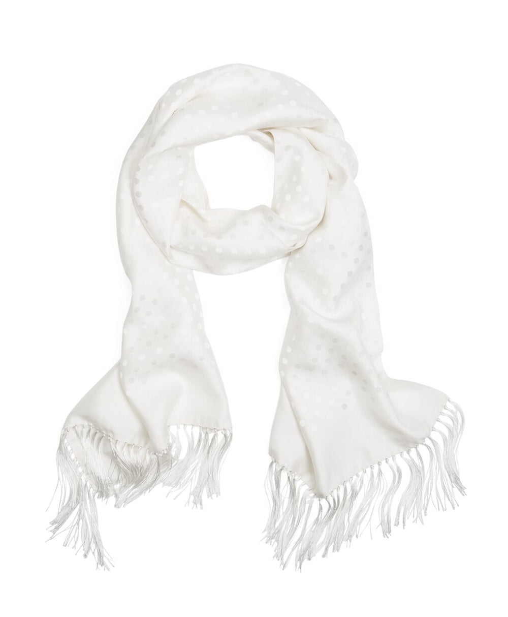 Brooks Brothers Men Polka Dot Jacquard Formal Scarf