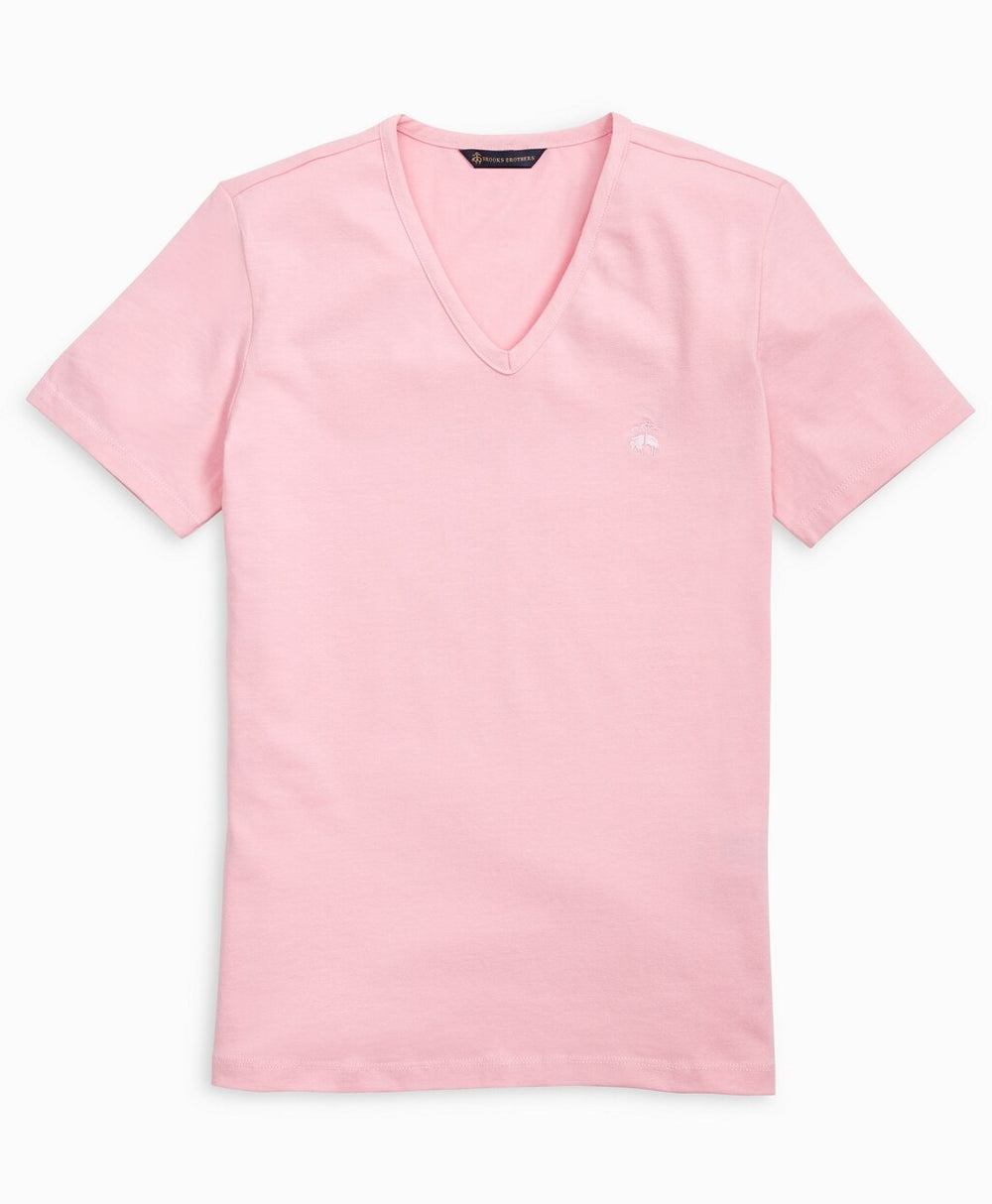 Brooks Brothers Women Stretch Cotton Jersey V-Neck T-Shirt