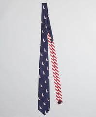 Brooks Brothers Men Sailboat and Stripe Tie