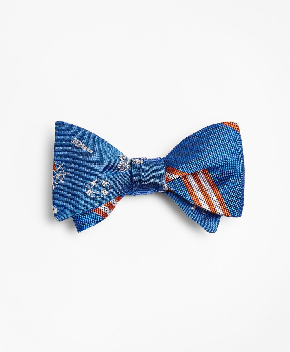 Brooks Brothers Men Nautical with Stripe Reversible Bow Tie