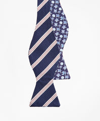 Brooks Brothers Men Stripe with Sea Turtles Reversible Bow Tie