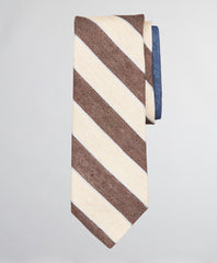 Brooks Brothers Men Silk and Linen Texture Stripe with Dot Tie