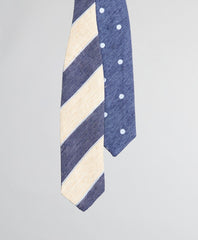 Brooks Brothers Men Textured Stripe and Dot Pointed End Bow Tie