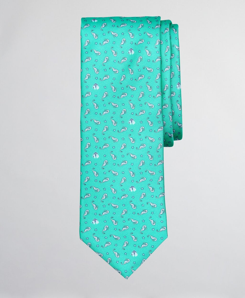 Brooks Brothers Men Seahorse Print Tie