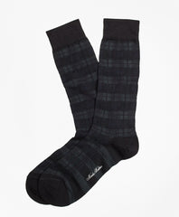 Brooks Brothers Men Black Watch Crew Socks