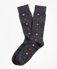 Brooks Brothers Men Geometric Print Crew Socks