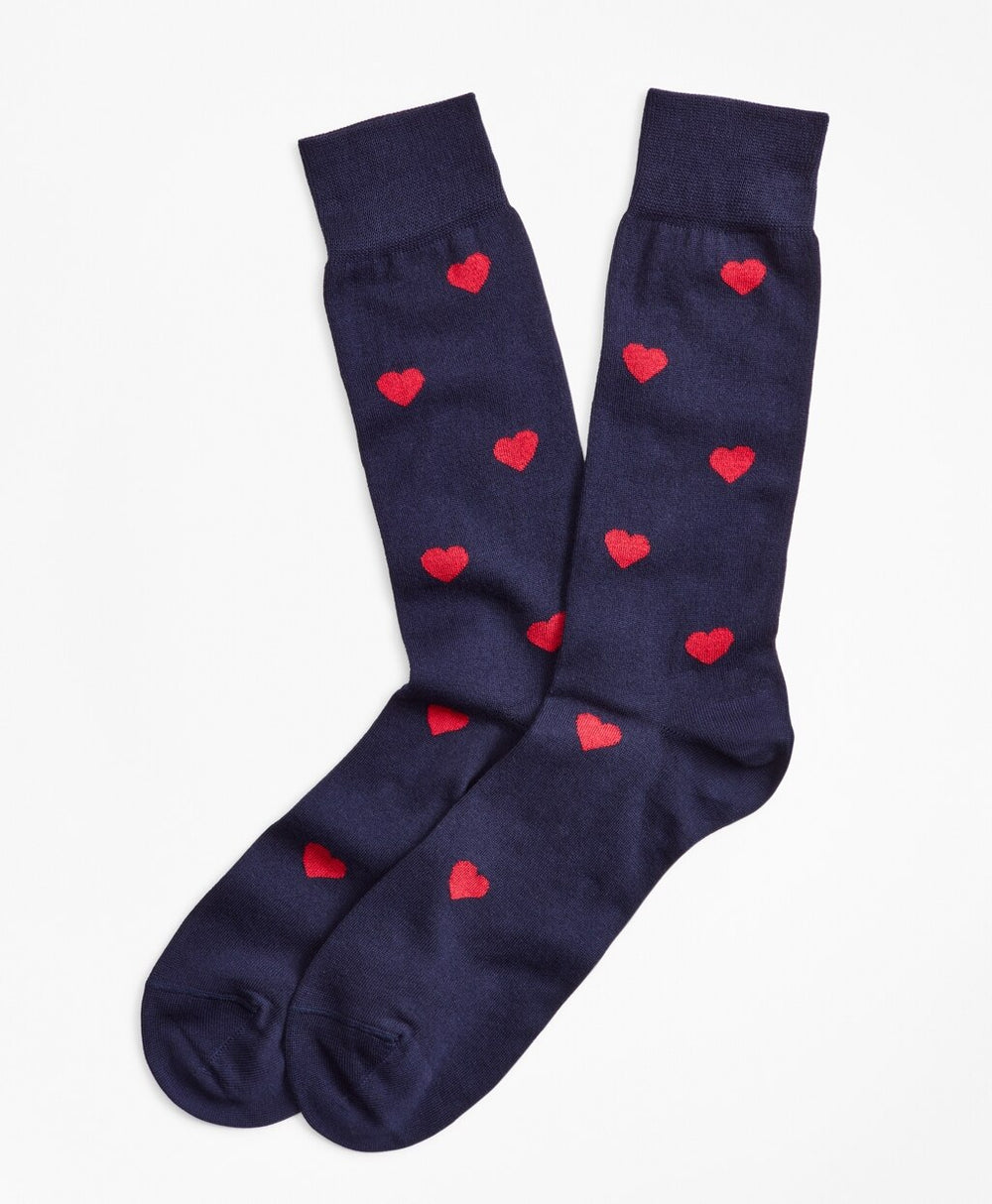 Brooks Brothers Men Heart Crew Socks