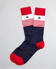 Brooks Brothers Men Placed Stripe Crew Socks
