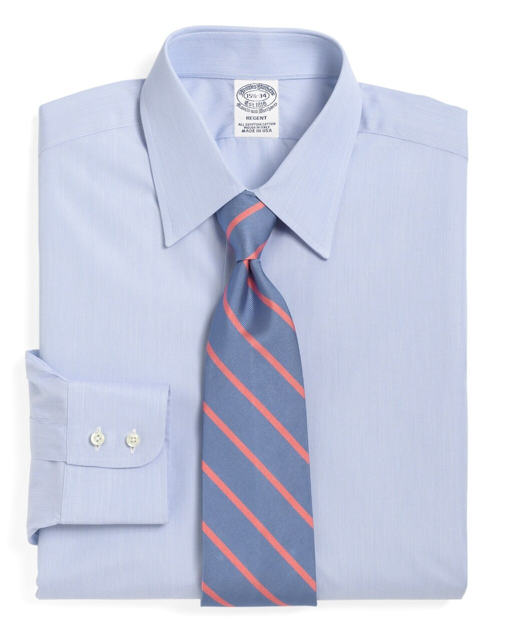Brooks Brothers Men Regent Fitted Dress Shirt, Tennis Collar