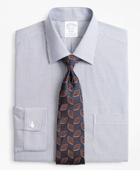 Brooks Brothers Men Stretch Regent Fitted Dress Shirt, Non-Iron Narrow Ground Stripe