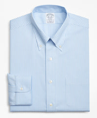 Brooks Brothers Men Stretch Regent Fitted Dress Shirt, Non-Iron Stripe