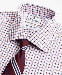 Brooks Brothers Men Luxury Collection Regent Fitted Dress Shirt, Franklin Spread Collar Bold Windowpane