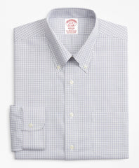 Brooks Brothers Men Stretch Madison Classic-Fit Dress Shirt, Non-Iron Grid Check