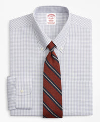 Brooks Brothers Men Stretch Madison Classic-Fit Dress Shirt, Non-Iron Grid Check