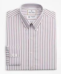 Brooks Brothers Men Luxury Collection Milano Slim-Fit Dress Shirt, Button-Down Collar Stripe