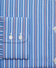 Brooks Brothers Men Luxury Collection Milano Slim-Fit Dress Shirt, Franklin Spread Collar Multi-Stripe
