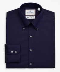 Brooks Brothers Men Luxury Collection Milano Slim-Fit Dress Shirt, Button-Down Collar Stripe