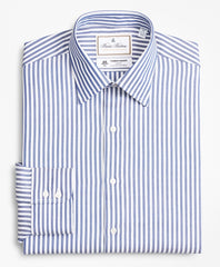 Brooks Brothers Men Luxury Collection Regent Fitted Dress Shirt, Franklin Spread Collar Bengal Stripe