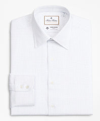 Brooks Brothers Men Luxury Collection Regent Fitted Dress Shirt, Franklin Spread Collar Fine Windowpane
