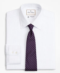 Brooks Brothers Men Luxury Collection Regent Fitted Dress Shirt, Franklin Spread Collar Fine Windowpane