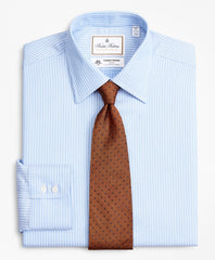 Brooks Brothers Men Luxury Collection Regent Fitted Dress Shirt, Franklin Spread Collar Ground Stripe