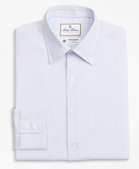 Brooks Brothers Men Luxury Collection Regent Fitted Dress Shirt, Franklin Spread Collar Textured Stripe