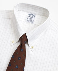Brooks Brothers Men Stretch Regent Fitted Dress Shirt, Non-Iron Windowpane
