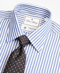 Brooks Brothers Men Luxury Collection Milano Slim-Fit Dress Shirt, Franklin Spread Collar Bengal Stripe
