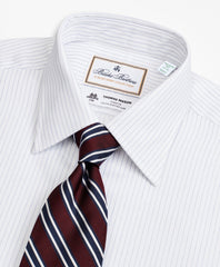 Brooks Brothers Men Luxury Collection Milano Slim-Fit Dress Shirt, Franklin Spread Collar Fine Stripe