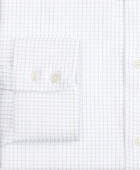 Brooks Brothers Men Luxury Collection Milano Slim-Fit Dress Shirt, Franklin Spread Collar Fine Windowpane