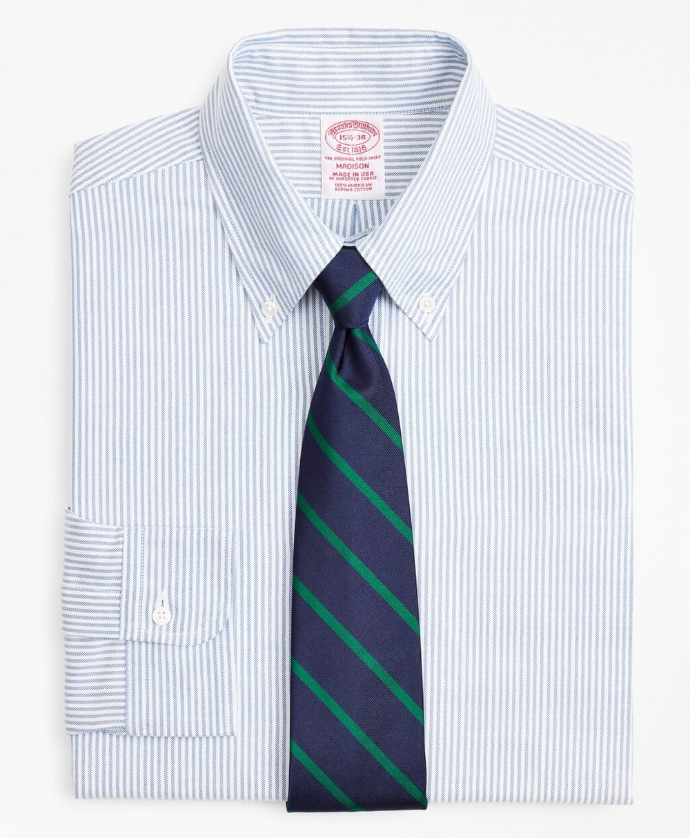 Brooks Brothers Men Original Polo® Button-Down Oxford Madison Classic-Fit Dress Shirt, Stripe