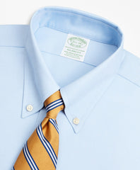 Brooks Brothers Men Stretch Milano Slim-Fit Dress Shirt, Non-Iron Royal Oxford Button-Down Collar