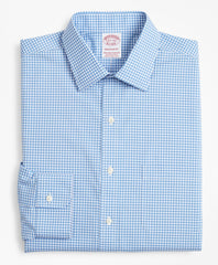 Brooks Brothers Men Stretch Madison Classic-Fit Dress Shirt, Non-Iron Poplin Ainsley Collar Gingham