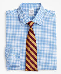 Brooks Brothers Men Stretch Regent Fitted Dress Shirt, Non-Iron Poplin Ainsley Collar Gingham