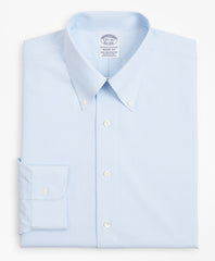 Brooks Brothers Men Stretch Regent Fitted Dress Shirt, Non-Iron Poplin Button-Down Collar Fine Stripe