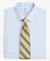 Brooks Brothers Men Stretch Regent Fitted Dress Shirt, Non-Iron Poplin Ainsley Collar Fine Stripe