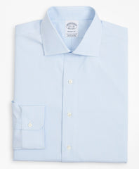Brooks Brothers Men Stretch Regent Fitted Dress Shirt, Non-Iron Poplin English Collar Fine Stripe