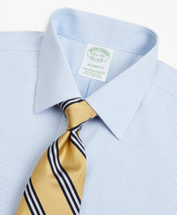 Brooks Brothers Men Stretch Milano Slim-Fit Dress Shirt, Non-Iron Poplin Ainsley Collar Fine Stripe