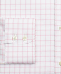 Brooks Brothers Men Stretch Madison Classic-Fit Dress Shirt, Non-Iron Twill Button-Down Collar Grid Check