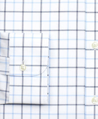 Brooks Brothers Men Stretch Regent Fitted Dress Shirt, Non-Iron Poplin Ainsley Collar Double-Grid Check