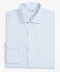 Brooks Brothers Men Stretch Regent Fitted Dress Shirt, Non-Iron Twill English Collar Micro-Check