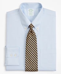 Brooks Brothers Men Stretch Milano Slim-Fit Dress Shirt, Non-Iron Twill Button-Down Collar Micro-Check