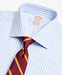 Brooks Brothers Men Stretch Madison Classic-Fit Dress Shirt, Non-Iron Twill English Collar Bold Stripe
