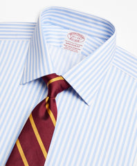 Brooks Brothers Men Stretch Madison Classic-Fit Dress Shirt, Non-Iron Twill Ainsley Collar French Cuff Bold Stripe