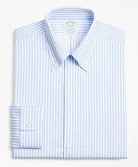 Brooks Brothers Men Stretch Milano Slim-Fit Dress Shirt, Non-Iron Twill Button-Down Collar Bold Stripe