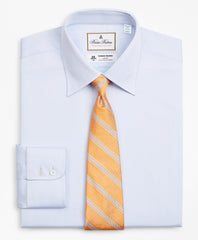 Brooks Brothers Men Luxury Collection Milano Slim-Fit Dress Shirt, Franklin Spread Collar Herringbone
